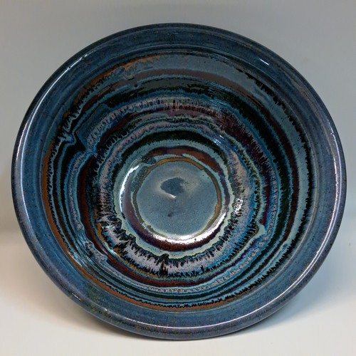 Click to view detail for #240726 Deep Bowl, Blue Swirl $42